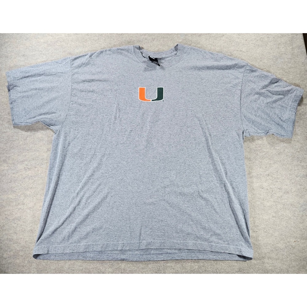 Vintage 90s Starter Miami Hurricanes T Shirt 3XL Gray Canes U Double Sided NCAA